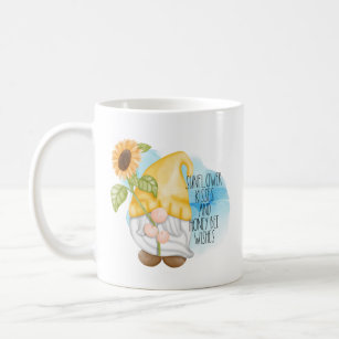 Sunflower kisses and Honeybee Wishes Gnome Coffee Mug