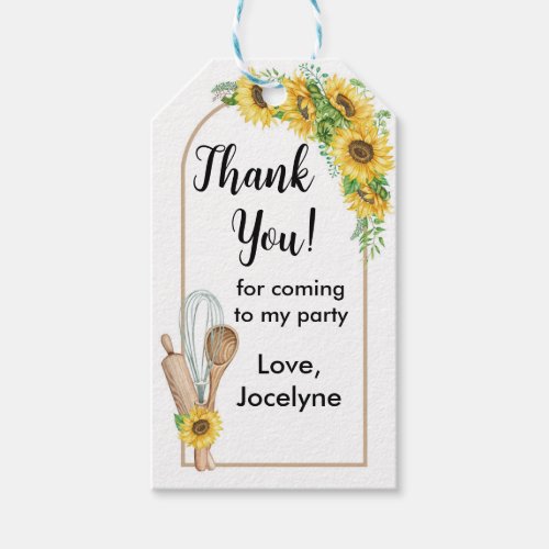 Sunflower kitchen bridal shower favor Gift Tag