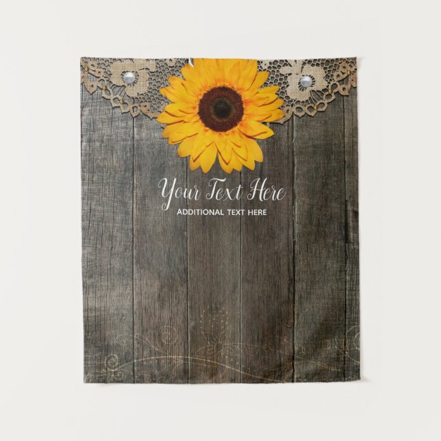 Sunflower Lace Wedding Photo Booth Backdrop (Front)