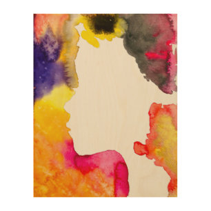 Sunflower lady silhouette watercolor art