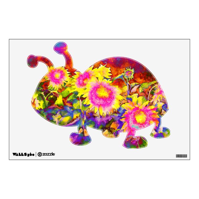 sunflower ladybug wall sticker (Front)
