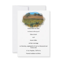 Sunflower landscape save the date