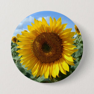 Sunflower Large Round Badge Button
