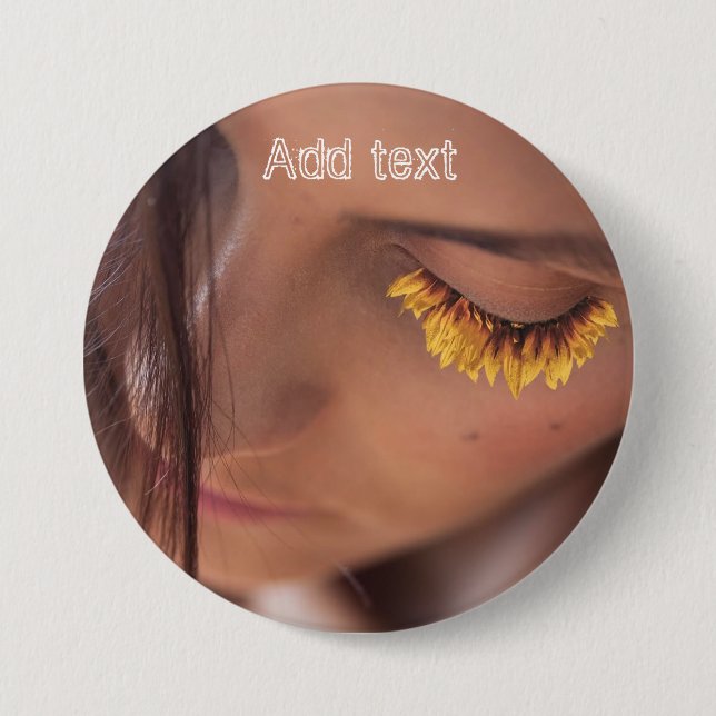 Sunflower lashes button personalize (Front)