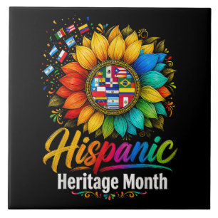 Sunflower Latin Countries Hispanic Heritage Month Ceramic Tile