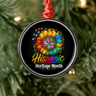 Sunflower Latin Countries Hispanic Heritage Month Metal Ornament