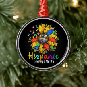 Sunflower Latin Countries Hispanic Heritage Month Metal Ornament