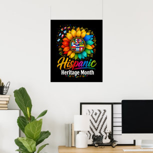 Sunflower Latin Countries Hispanic Heritage Month Poster
