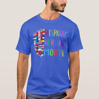 Sunflower Latino Countries Flags Hispanic Heritage T-Shirt
