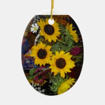 Sunflower Laughter Ornament by Rinchen365flower at Zazzle