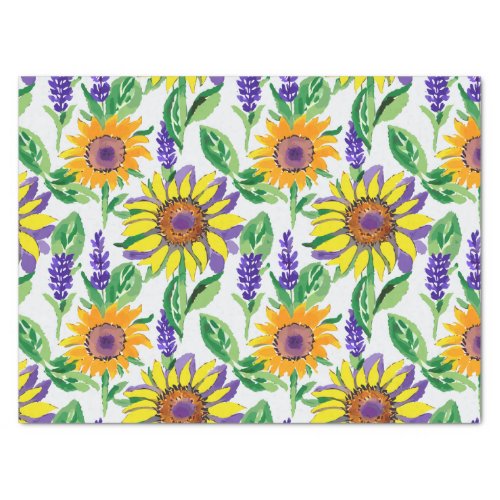 Sunflower Lavander Pattern Tissue Paper