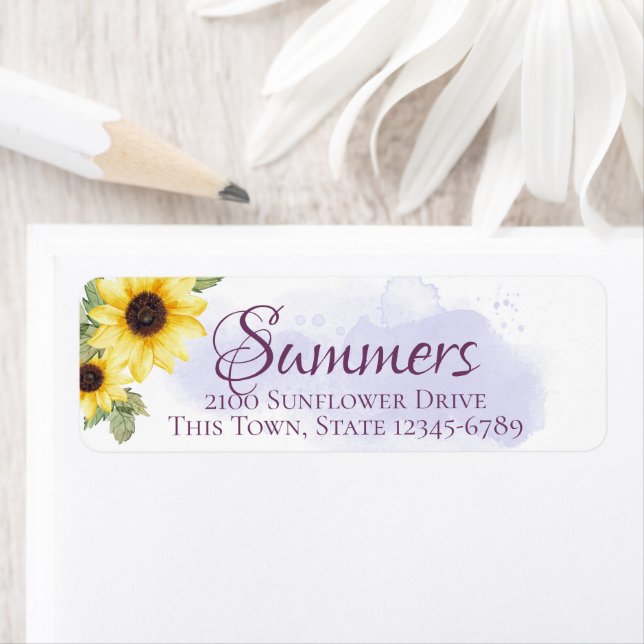 Sunflower Lavender Address Label (Insitu)