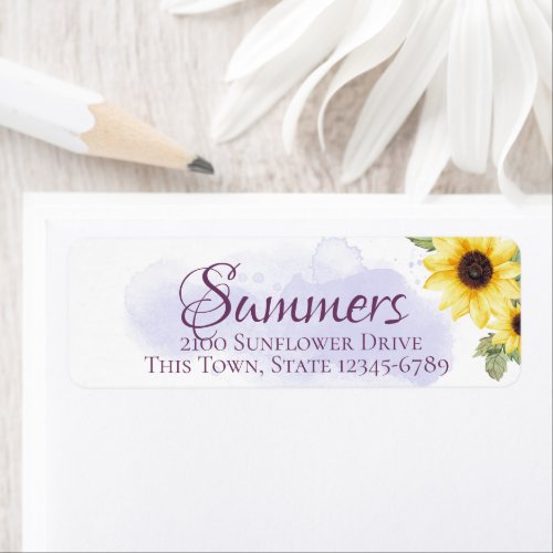 Sunflower Lavender Address Label