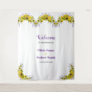Sunflower & Lavender Floral Wedding Backdrop