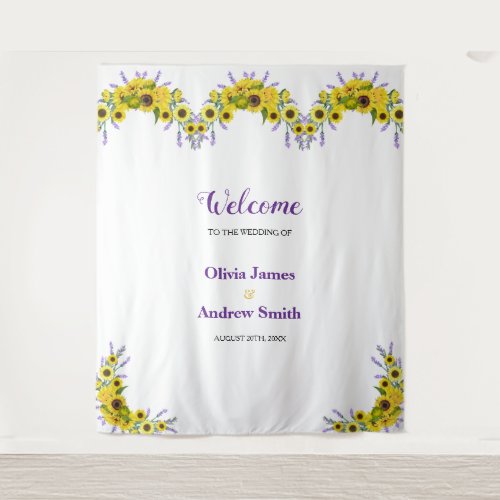 Sunflower & Lavender Floral Wedding Backdrop