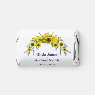 Sunflower & Lavender Vintage Floral Wedding Candy  Hershey's Miniatures
