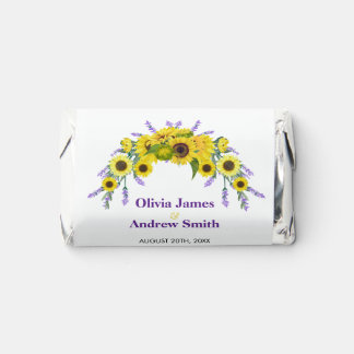 Sunflower & Lavender Vintage Floral Wedding Candy  Hershey's Miniatures