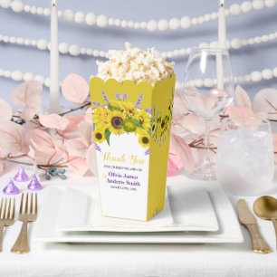 Sunflower & Lavender Vintage Floral Wedding Favor Boxes