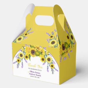 Sunflower & Lavender Vintage Floral Wedding Favor Boxes