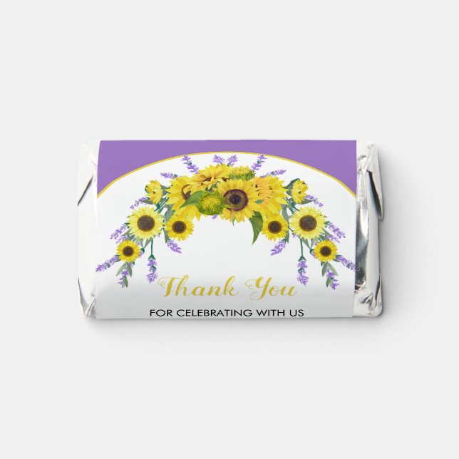 Sunflower & Lavender Wedding Candy Favors  (Front)