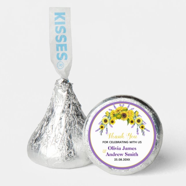 Sunflower & Lavender Wedding Candy Favors  (Front)