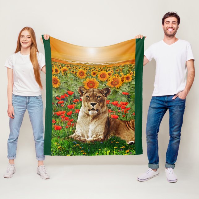 Sunflower Leo Fleece Blanket (In Situ)