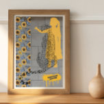 Sunflower Leopard Graffiti Street Art Pop Culture Poster<br><div class="desc">This ArtWork is shwoing a graffity (street art) of a leopard with a little girl both looking at a pattern of sunflowe and butterfly. The choice of color (yellow and blue) in addition to the theme of floral chettah was to give a stylish and trendy aspect in addition to add...</div>