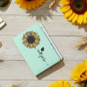 Sunflower leopard Handwritten Name  Passport Holder