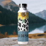 Sunflower Leopard Print Rustic Chic Name Water Bottle<br><div class="desc">Sunflower Leopard Print Rustic Chic Name Insulated Water Bottle features yellow sunflowers with greenery on a leopard print on a rustic wooden background and personalized with your name. Designed by © Evco Studio www.zazzle.com/store/evcostudio</div>