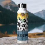 Sunflower Leopard Print Rustic Chic Name Water Bottle<br><div class="desc">Sunflower Leopard Print Rustic Chic Name Insulated Water Bottle features yellow sunflowers with greenery on a leopard print on a rustic wooden background and personalized with your name. Designed by © Evco Studio www.zazzle.com/store/evcostudio</div>