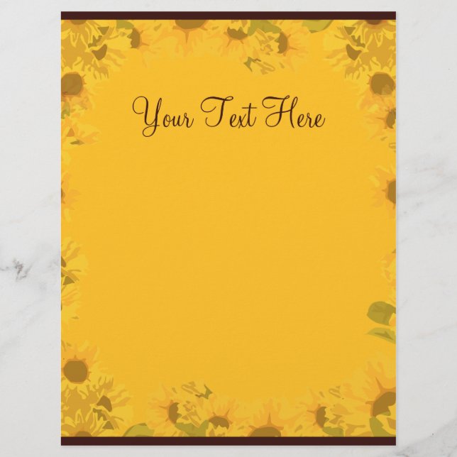 Sunflower Letter Paper (Front)
