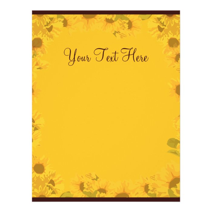 Sunflower Letter Paper Letterhead Template