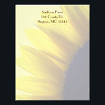 Sunflower Letterhead<br><div class="desc">These beautiful pages feature a close up photograph of a sunflower against a soft yellow background. Perfect for home or business. Text templates may be deleted and you can make personalized letters, invitations or thank yous using a standard printer. Matching #10 envelopes available.</div>