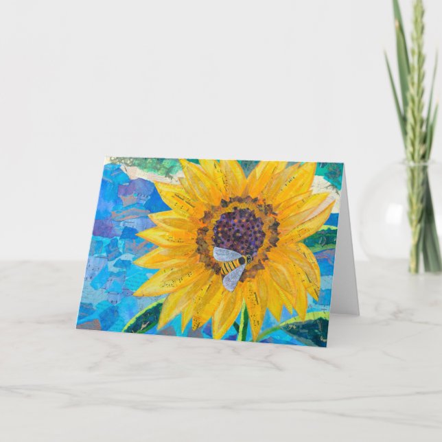 Sunflower Letterpress Thank You Card (Front)