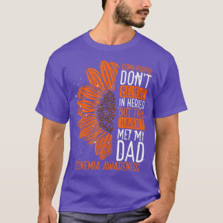 Sunflower Leukemia Awareness Ribbon My Dad is Hero T-Shirt