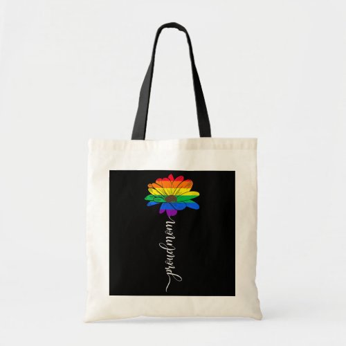 Sunflower LGBT Gay Lesbian Pride Flag Proud LGBT Tote Bag