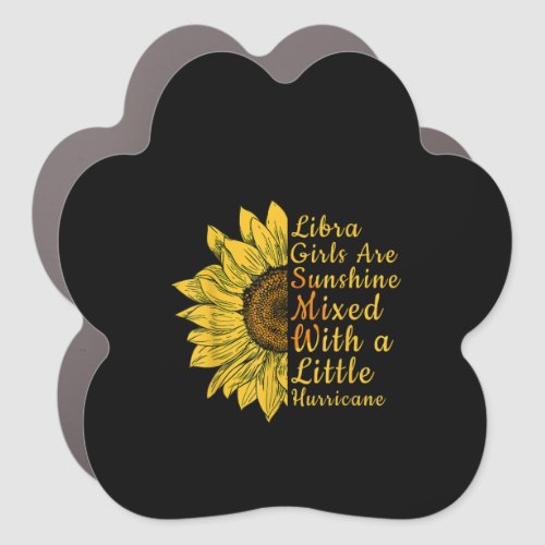 Sunflower Libra Woman September October Birthday Car Magnet