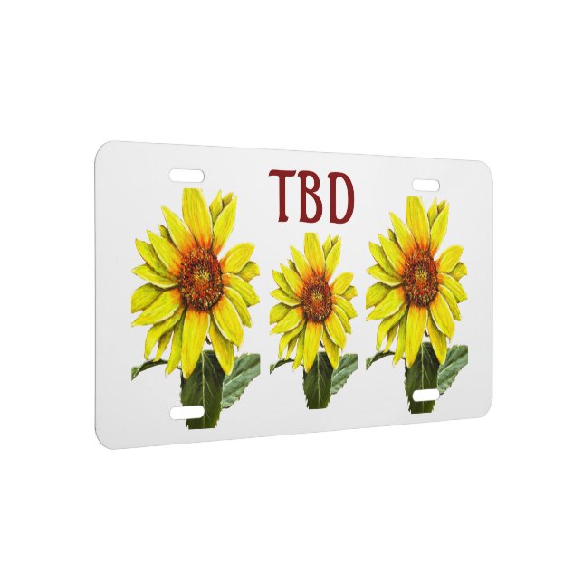 Sunflower License Plate (Right)