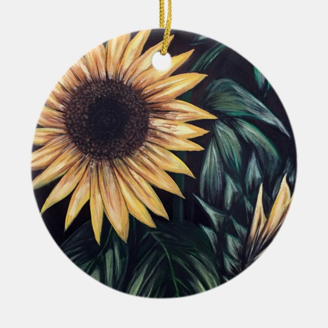 Sunflower Life Ceramic Ornament (Front)