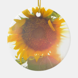 Sunflower Light Ceramic Ornament