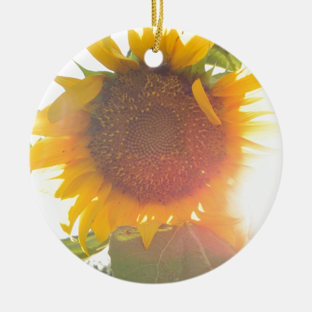 Sunflower Light Ceramic Ornament (Front)