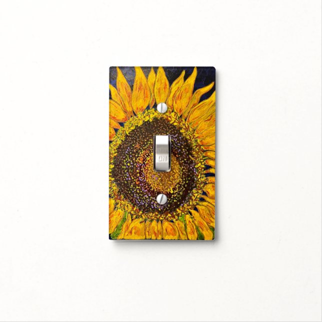 Sunflower Light switch plate cover (In Situ)