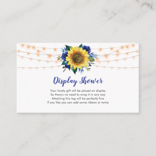 Sunflower Lights Blue Roses Bridal Display Shower Enclosure Card