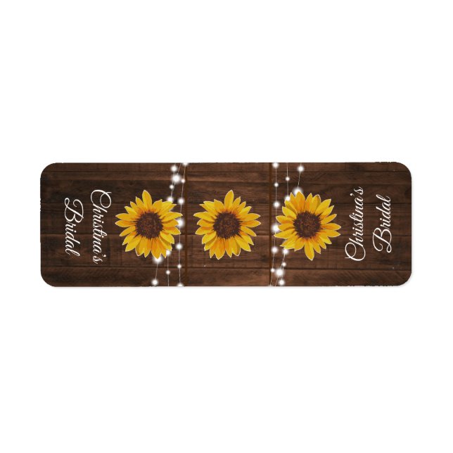 Sunflower Lights Bridal Shower Candy Container Label (Front)