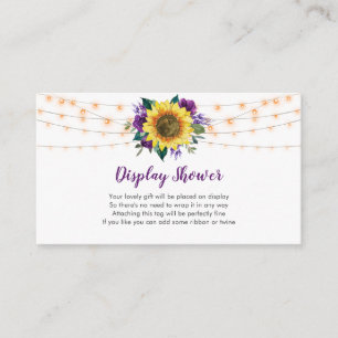 Sunflower Lights Purple Bridal Display Shower Enclosure Card