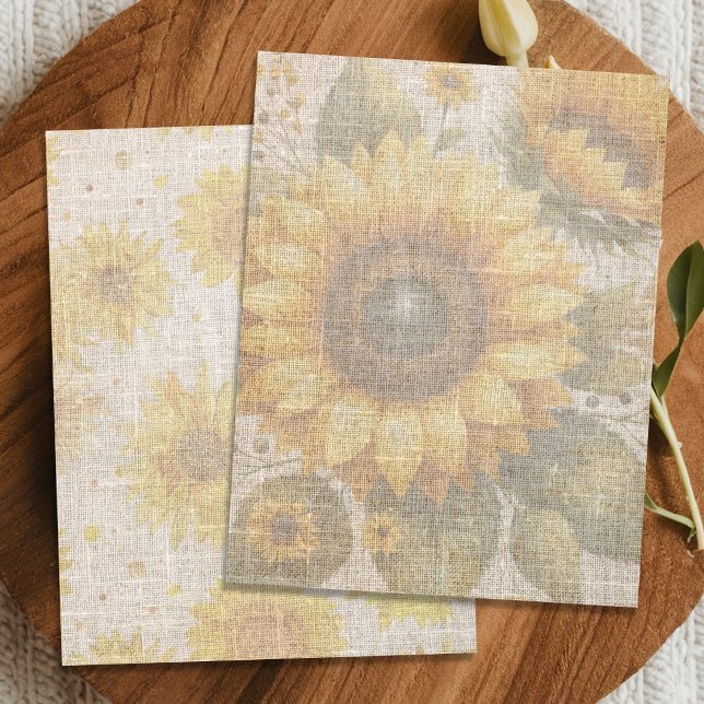 Sunflower Linen Design Scrapbook Paper (Creator Uploaded)
