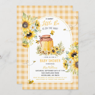 Sunflower Little Bee is on the Way Baby Shower Invitation