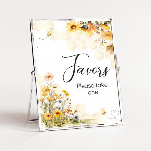 Sunflower Little Honey Baby Shower Favors Poster