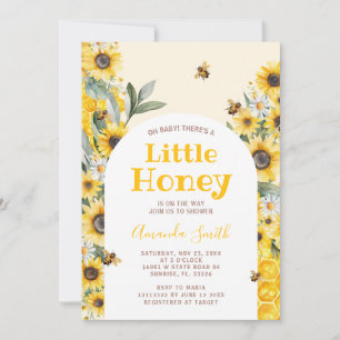 Sunflower Little Honey Bee Baby Shower Invitation