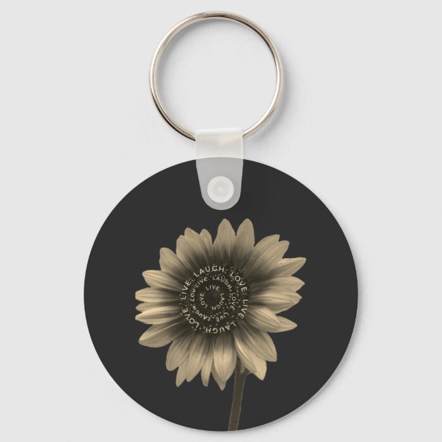 Sunflower Live, Laugh, Love Keychain (Front)
